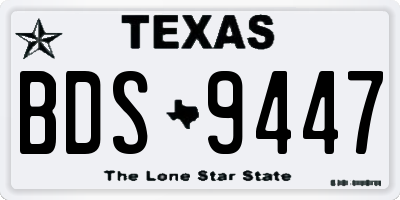 TX license plate BDS9447