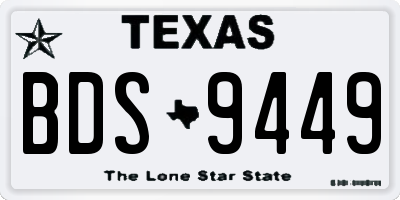 TX license plate BDS9449