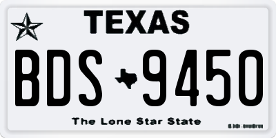 TX license plate BDS9450