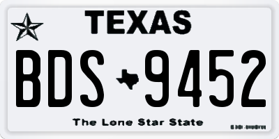 TX license plate BDS9452
