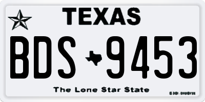 TX license plate BDS9453