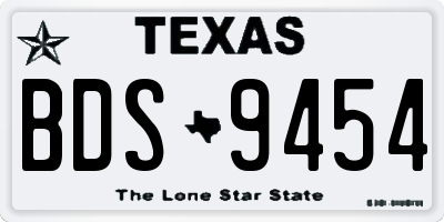 TX license plate BDS9454