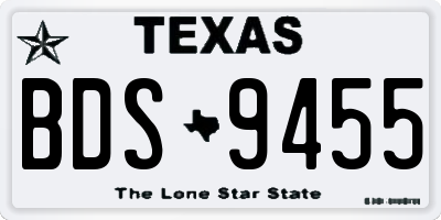 TX license plate BDS9455