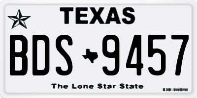 TX license plate BDS9457