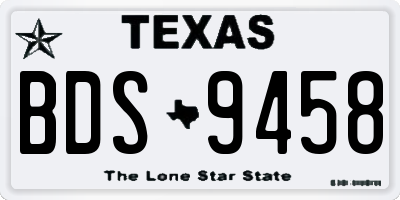 TX license plate BDS9458