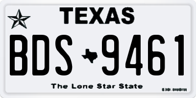 TX license plate BDS9461