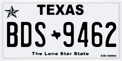 TX license plate BDS9462