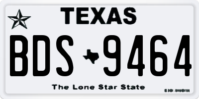 TX license plate BDS9464