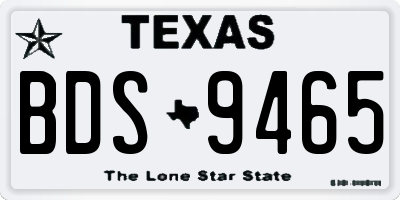 TX license plate BDS9465