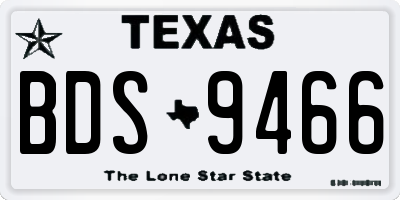 TX license plate BDS9466