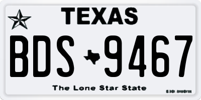 TX license plate BDS9467