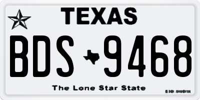 TX license plate BDS9468