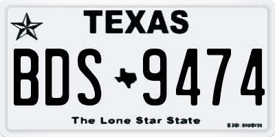 TX license plate BDS9474