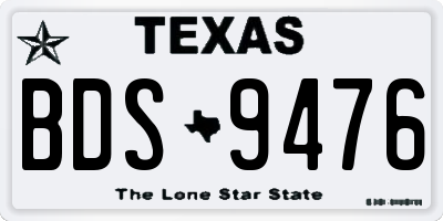 TX license plate BDS9476