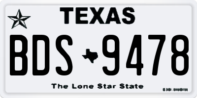 TX license plate BDS9478