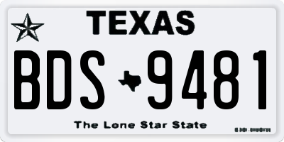 TX license plate BDS9481