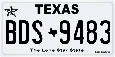 TX license plate BDS9483
