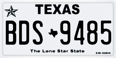 TX license plate BDS9485