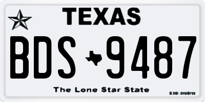 TX license plate BDS9487