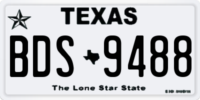 TX license plate BDS9488