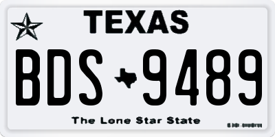 TX license plate BDS9489
