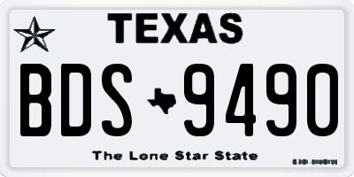TX license plate BDS9490