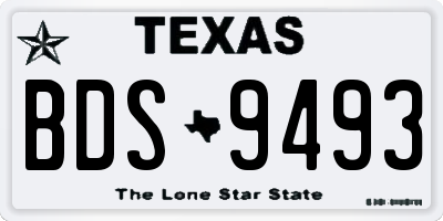 TX license plate BDS9493