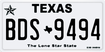 TX license plate BDS9494