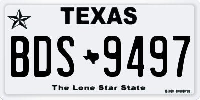 TX license plate BDS9497
