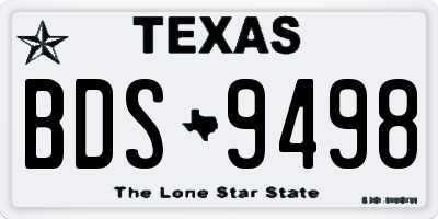 TX license plate BDS9498