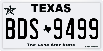 TX license plate BDS9499