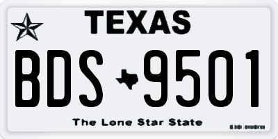 TX license plate BDS9501