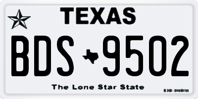 TX license plate BDS9502
