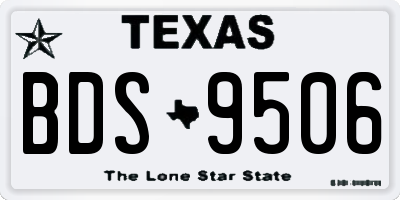 TX license plate BDS9506