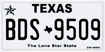 TX license plate BDS9509