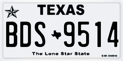 TX license plate BDS9514