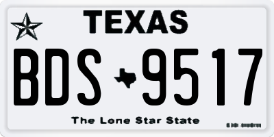 TX license plate BDS9517