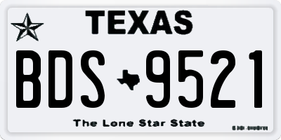 TX license plate BDS9521