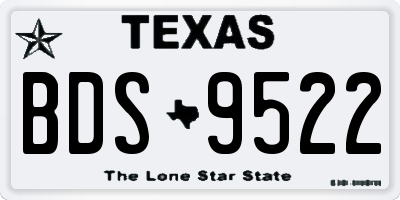 TX license plate BDS9522