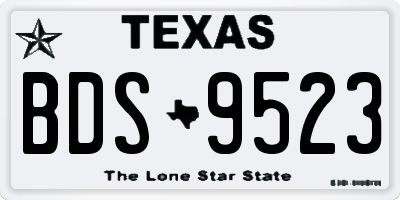 TX license plate BDS9523