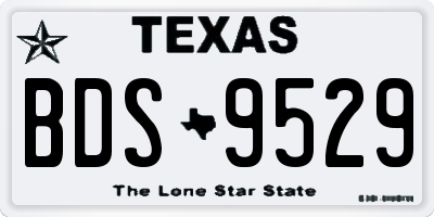 TX license plate BDS9529