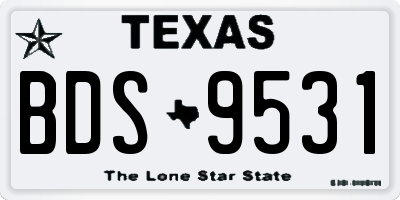 TX license plate BDS9531