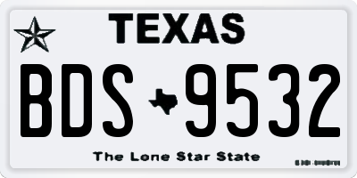 TX license plate BDS9532