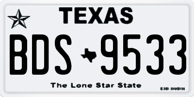 TX license plate BDS9533