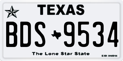 TX license plate BDS9534