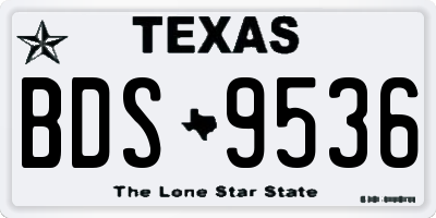 TX license plate BDS9536