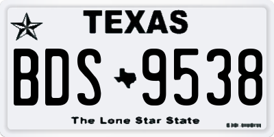 TX license plate BDS9538