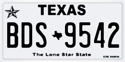 TX license plate BDS9542