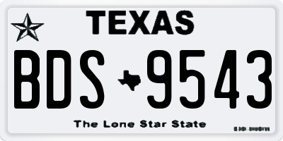 TX license plate BDS9543