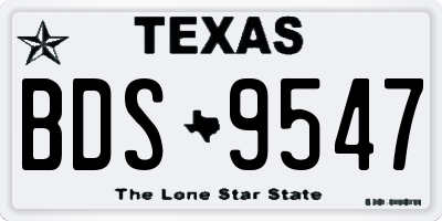 TX license plate BDS9547